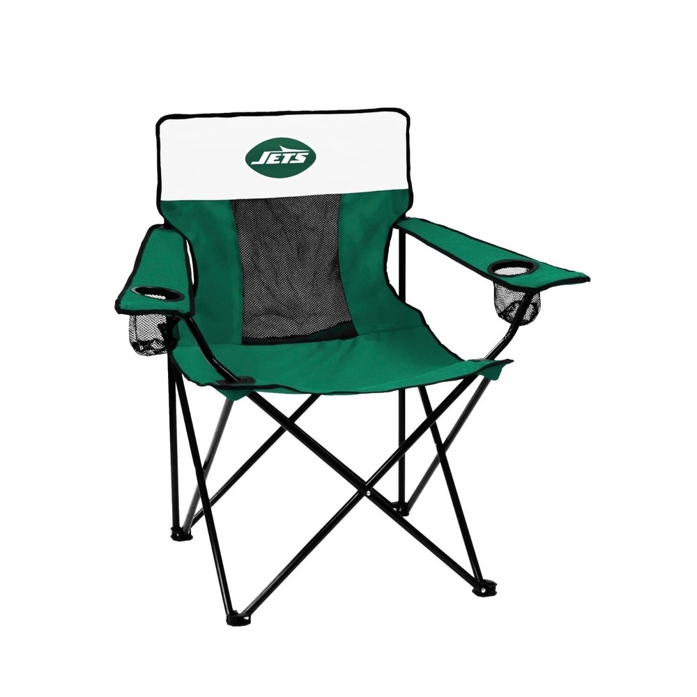 New York Jets NFL Folding Camp Chair Logo Brands Green White Tailgate Bag